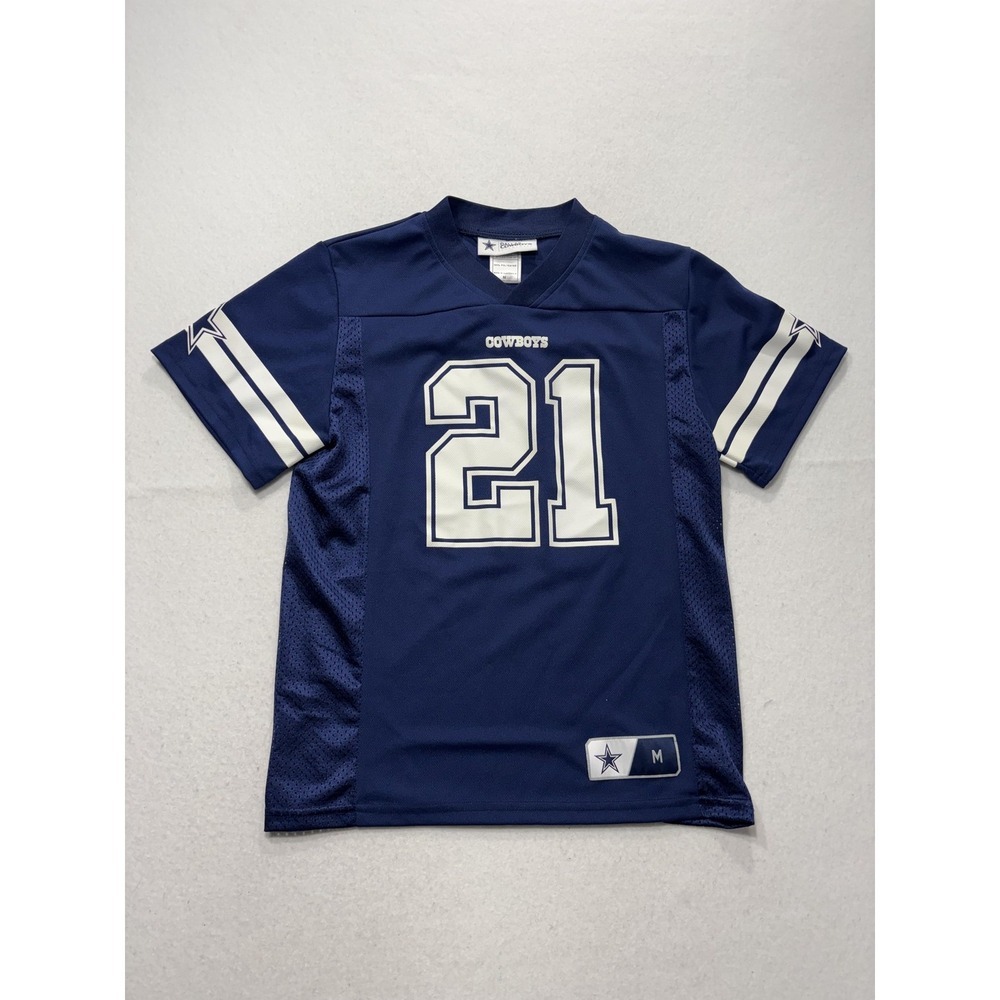 Dallas Cowboys Jersey Boys Medium Blue NFL Football Authentic Elliott 21